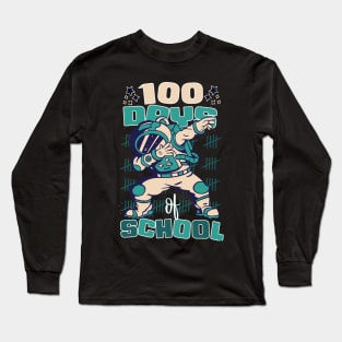 100 Days of school featuring an Astronaut Dabbing #4 Long Sleeve T-Shirt